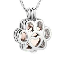 1 件不锈钢空心猫爪骨灰盒吊坠项链，用于存放骨灰、香水瓶 - 彩色 - 查看 4