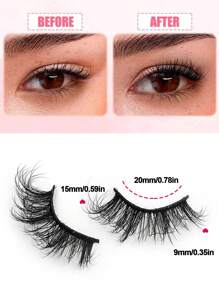 Rikuaild Half Lashes 7 Cặp Lông Mi Giả Mềm Mịn Mắt Mèo Tự Nhiên Có Thể Tái Sử Dụng Lông Mi Giả Dụng Cụ Trang Điểm Mi giả, Lông Mi, Lông Mi Giả - lông mi mềm mại - Xem 3