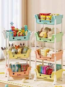 Kệ lưu trữ đồ chơi di động nhiều lớp, giá đựng đồ ăn nhẹ, dung tích lớn, phụ kiện phòng tắm, nhà bếp, phân loại rau củ, kệ lưu trữ có bánh xe - Nhiều màu - Xem 4