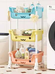 Kệ lưu trữ đồ chơi di động nhiều lớp, giá đựng đồ ăn nhẹ, dung tích lớn, phụ kiện phòng tắm, nhà bếp, phân loại rau củ, kệ lưu trữ có bánh xe - Nhiều màu - Xem 7