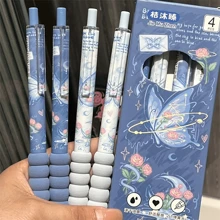 4支装蝶恋花系列ins风高颜值ST头速干刷少女心学生中性笔黑色水笔开学季返校必备 - 彩色 - 查看 13