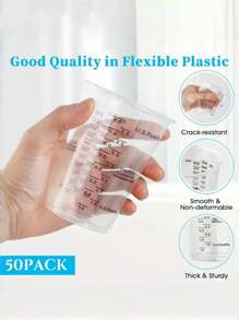 10/20/30/50 件，塑料量杯，8 盎司一次性搅拌杯，带木制搅拌棒，可用于环氧树脂、液体测量、油漆混合、烹饪和烘焙