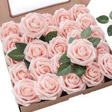 Real Looking Foam Fake Roses With Stems For DIY Wedding Bouquets Bridal Shower Centerpieces Floral Arrangements Party Tables Home Decorations(No Box, Packaged In OPP Bag), Valentine Day, Gift - Multicolor - View 55