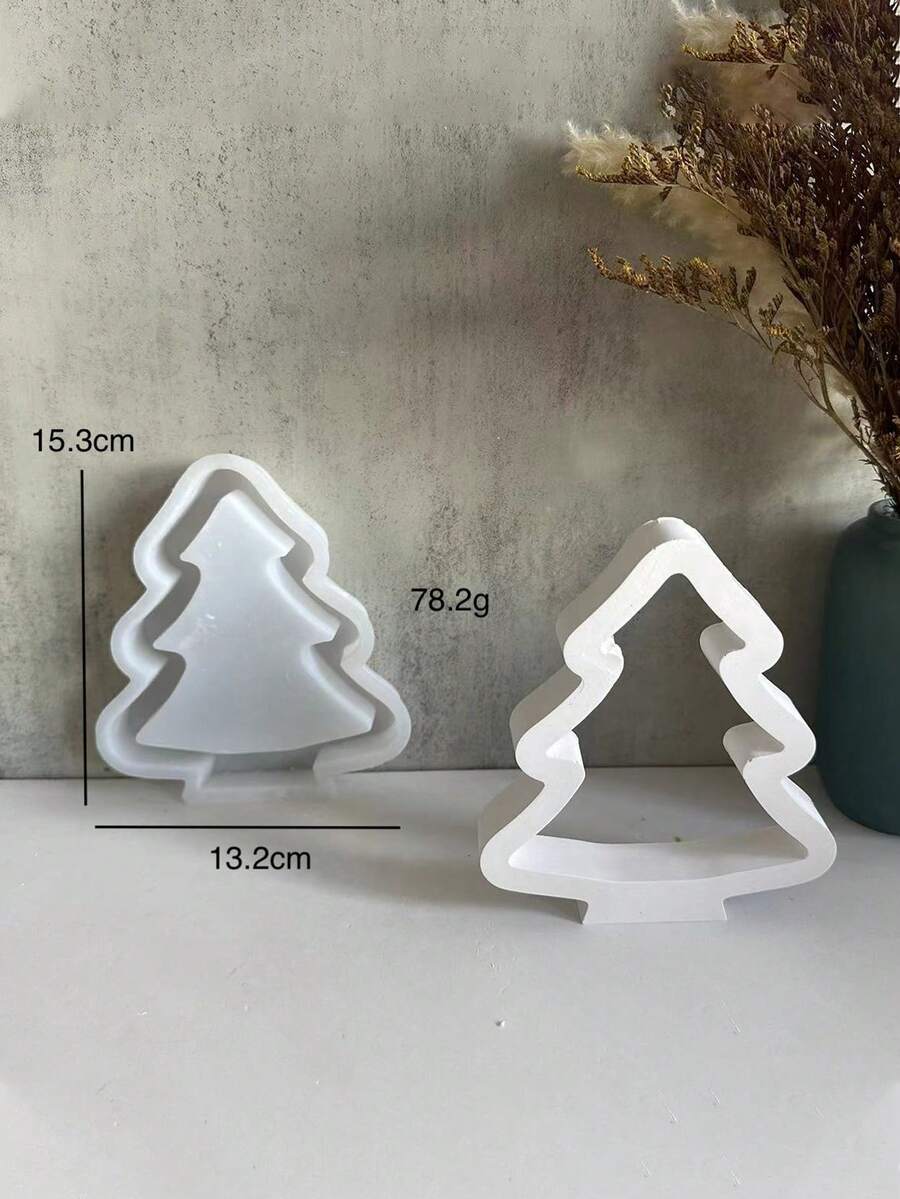 Bộ khuôn silicon hình cây - Thích hợp cho nến, xà phòng hoặc đồ thủ công DIY - Bao gồm khuôn cây rỗng nhỏ, vừa và lớn - trắng - Xem 1