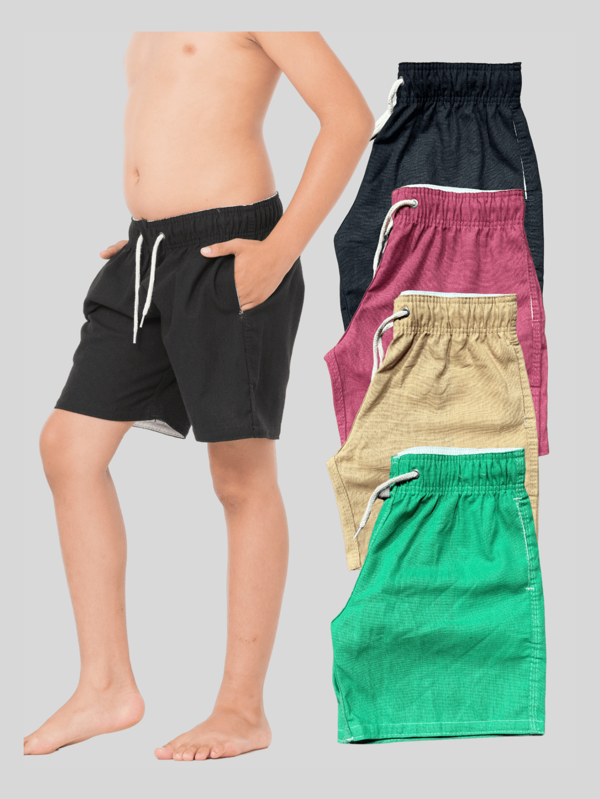 combo 04 bermudas linho menino juvenil adolescente variadas casual verão