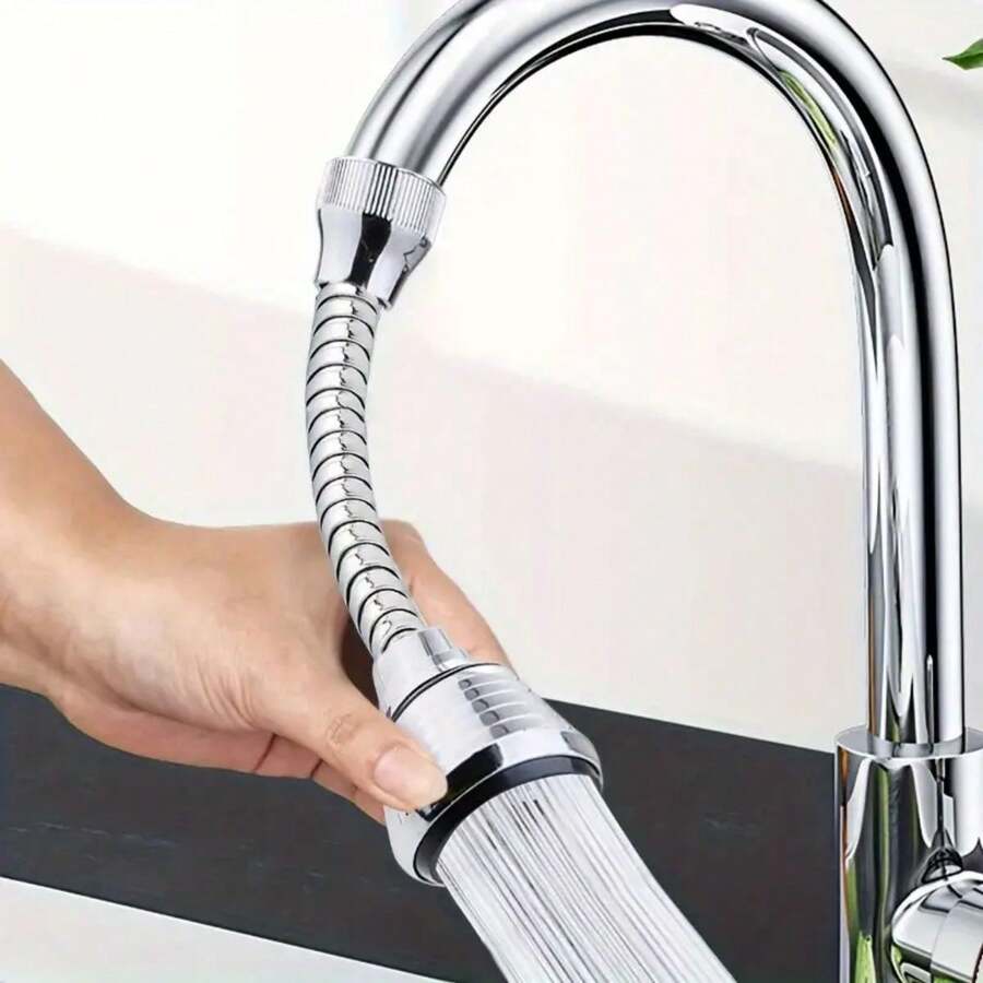 Universal Kitchen Sink Faucet Aerator - Anti-Splash Adjustable Tap Head Extender - No-Electricity Water Filter With Flexible Hose Connector For Most Faucets - Multicolor - View 1