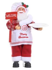 1pc Festive 12-Inch Classic Santa Claus Statue: Golden And Silver White Christmas Decorations For Home, Kitchen, Hotel, And Office Desks - Suitable For Christmas, New Year, And General Holiday Decorations,Christmas - Multicolor - View 15