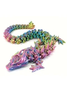 Flexible 3D Printed Articulated Rose Dragon Statue,Movable Joints,Home & Office Decor,Dragon Lover Collectible Toys,Perfect For Home And Office Decoration,Christmas,Birthday,New Year Gift,Room Stuff,Rose Adult Toy,3d Printed Fox,3-D Printed,Printed Dragon,Christmas Stuff,3d Printed Dragon Large,Mofusand>Multicolor,Animal Toys,Dragon,3d Printed Dragon,3d Printed,3d Toys,3d Dragons,3-D Printed - Multicolor - View 15
