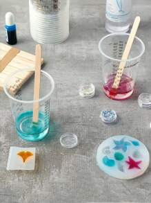 10/20/30/50 件，塑料量杯，8 盎司一次性搅拌杯，带木制搅拌棒，可用于环氧树脂、液体测量、油漆混合、烹饪和烘焙