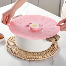 1 nắp đậy bằng silicon họa tiết hoa dùng được trong lò vi sóng, có thể tái sử dụng, chịu nhiệt và có đế hút, phù hợp với cốc, bát, đĩa, nồi, chảo, bếp, lò nướng, tủ lạnh, máy rửa chén. - Hồng - Xem 4