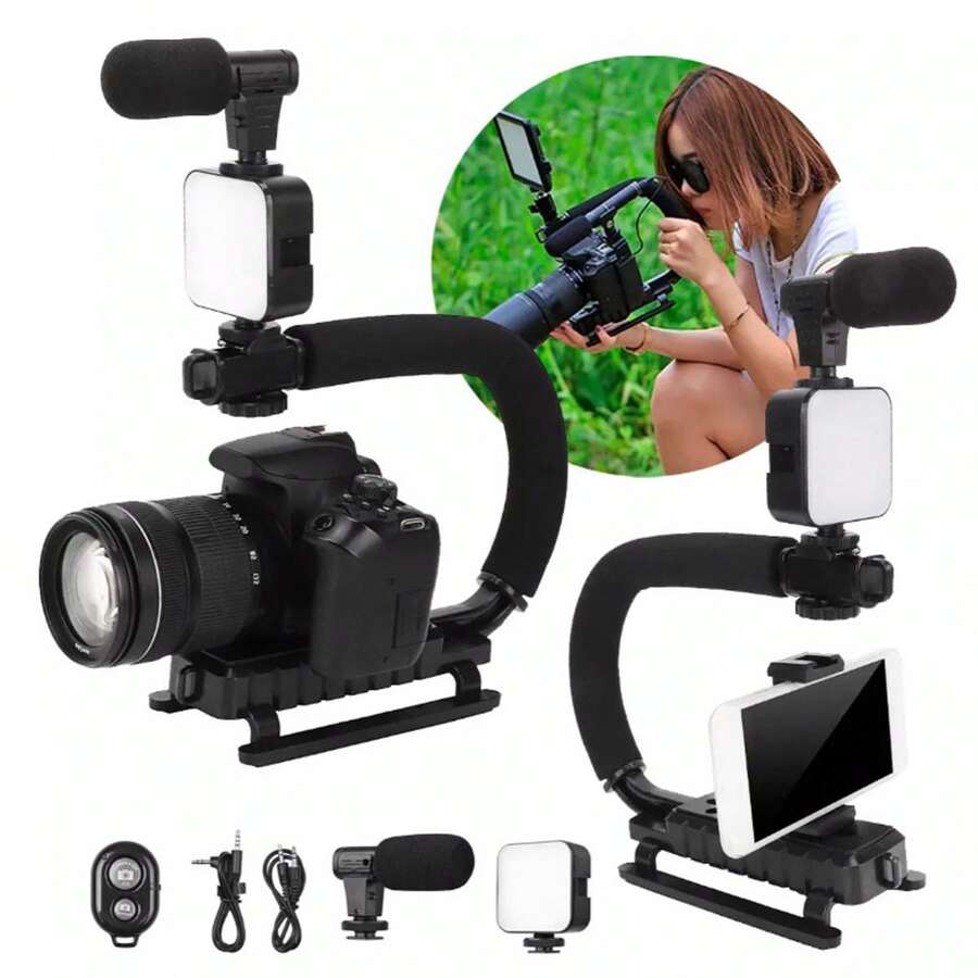 Support Stabilize Camera Cell Phone Light Microphone Control - màu đen - Xem 1