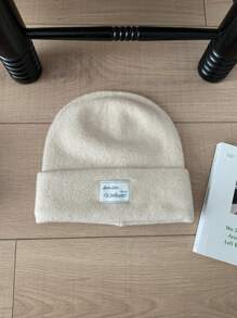 1pc Solid Color Slim-Fit Sewn Label Fashionable Korean Version Knit Hat, New Women's Elastic Warm Knitted Watermelon Hat, Breathable, Versatile Brimless Knit Cap, Suitable For Campus, Daily Wear, Outdoor Sports - Multicolor - View 8