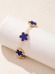 1 chiếc vòng tay trang trí hoa 5 cánh hai mặt theo phong cách dấu phẩy thanh lịch đa năng mới dành cho phụ nữ ngày lễ tình nhân - vòng tay hoa nhỏ - Xem 10