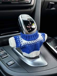 Personalized Small Sweater For Car Gearshift Covers, Suitable For Autumn & Winter Car Interior Decor