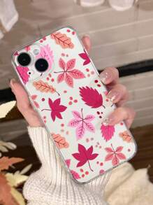 1 件枫叶图案透明外壳，带柔软 TPU，适用于 iPhone 11/12/13/14/15 Pro Max，秋季风格