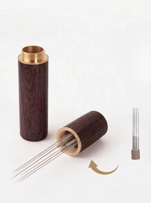 1pc Stainless Steel Needle Coffee Stirring Stick, Espresso Powder Distributor, Leveler Wdt Tool For Coffee Shop And Barista, 6 Needle, Including 6 Coffee Cloth Powder Needles Back To School - Multicolor - View 8