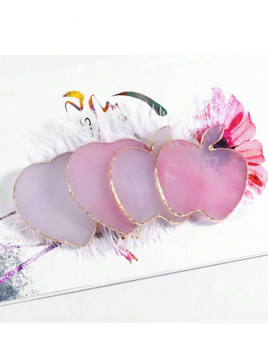 Nail Art Color Palette, Crystal Agate Stone, Gold Round Edge, Cracked