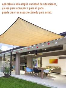 Malla de sombra para exteriores con protección UV,  aplicable a una amplia variedad de escenarios. No acumula agua y es ideal para cobertizos de autos al aire libre, invernaderos, pérgolas, y más. Adecuada para uso doméstico, campamentos, estacionamiento, y cultivo de plantas, disponible en varias tamaños. - Beis - Ver 4