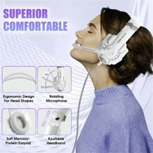 G9000 Stereo Gaming Headset For PS4 PC One For PS5 Controller, Noise Cancelling Over Ear Headphones With Mic, LED Light, Bass Surround, Soft Memory Earmuffs For Laptop NES Games - 銀白色 - 查看 2