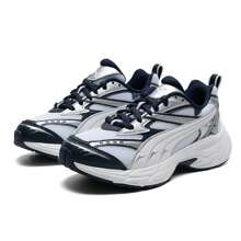 男鞋女鞋 Puma Morphic情侶老爹鞋網面運動鞋休閒鞋 392724-30 - 白-海軍藍 - 查看 2
