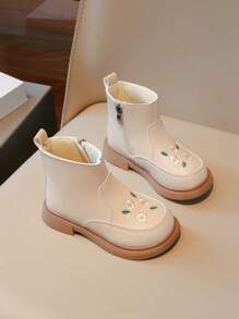 Girls Short Boots, New Autumn/Winter 2025 Model, Children's Boots, Boots, Girls Winter Embroidered Leather Boots