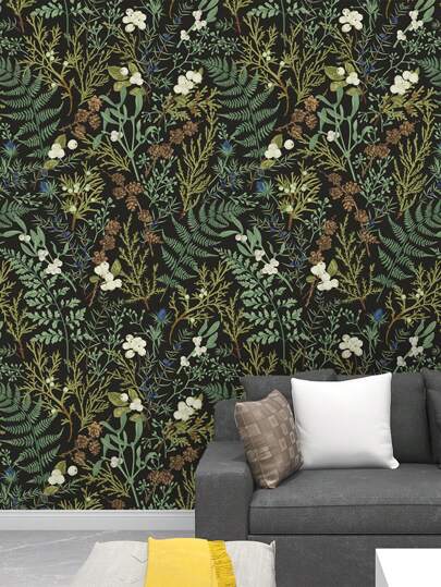 Farn grüne Pflanze Tapete, selbstklebende wasserfeste Renovierungstapete, abnehmbarer schöner Wandaufkleber, Heim-Raum-Dekoration, Wandkunst, Wanddekoration, 45cm x 1,9m/3m abziehbare und klebbare Tapete, Renovierungsaufkleber abziehbare Wandverkleidung, Tapete, Frühlingsdekorationsartikel um Ihr Zuhause aufzufrischen, Rama Dekorationsaufkleber