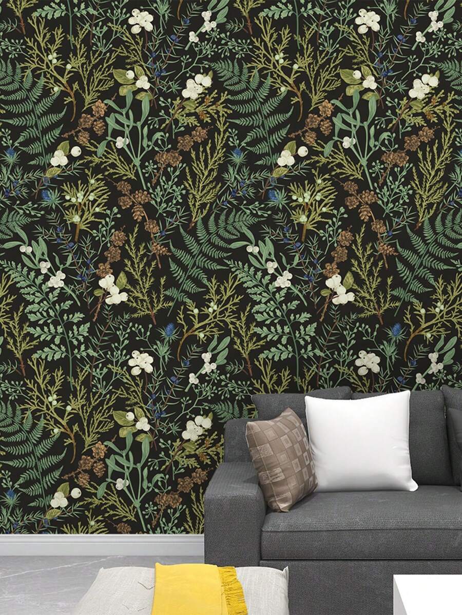 Fern Green Plant Wallpaper, Peel And Stick Waterproof Renovation Wallpaper, Removable Beautiful Wall Sticker, Home Room Decoration, Wall Art, Wall Decor, 17.7in*6.5/9.8ftpeel And Stick Wallpaper, Renovation Stickers Peel Wall Panels, Wall Paper, Wallpapers, Spring Decoration Items Refresh Your Home, Rama Decoration Stickers Gifts Birthday Graduation