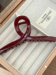 1pc Ancle Red Trapezium Hair Claw Clips Claw Barrette Hair Accessories Hair Jaw Clip Hair Clamps Hair Clutch Hair Catcher Clip, School Stuff, College Fall Winter Hair Clip Bows For Vacation Outfits Woman