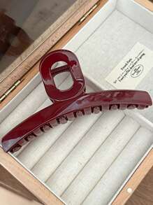 1pc Ancle Red Trapezium Hair Claw Clips Claw Barrette Hair Accessories Hair Jaw Clip Hair Clamps Hair Clutch Hair Catcher Clip, School Stuff, College Fall Winter Hair Clip Bows For Vacation Outfits Woman