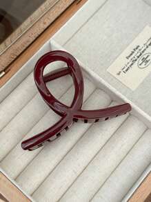 1pc Ancle Red Trapezium Hair Claw Clips Claw Barrette Hair Accessories Hair Jaw Clip Hair Clamps Hair Clutch Hair Catcher Clip, School Stuff, College Fall Winter Hair Clip Bows For Vacation Outfits Woman