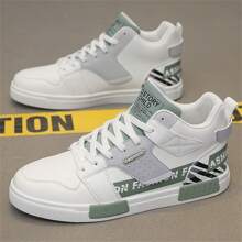 Men's New Outdoor Casual Sports Shoes - Fashionable Lightweight Breathable High-Top Sneakers - Wear-Resistant Comfortable Spring New Thick Sole Skate Shoes - Loose Small White Shoes Four Season Non-Slip Sliding Large Size Leather Sneakers