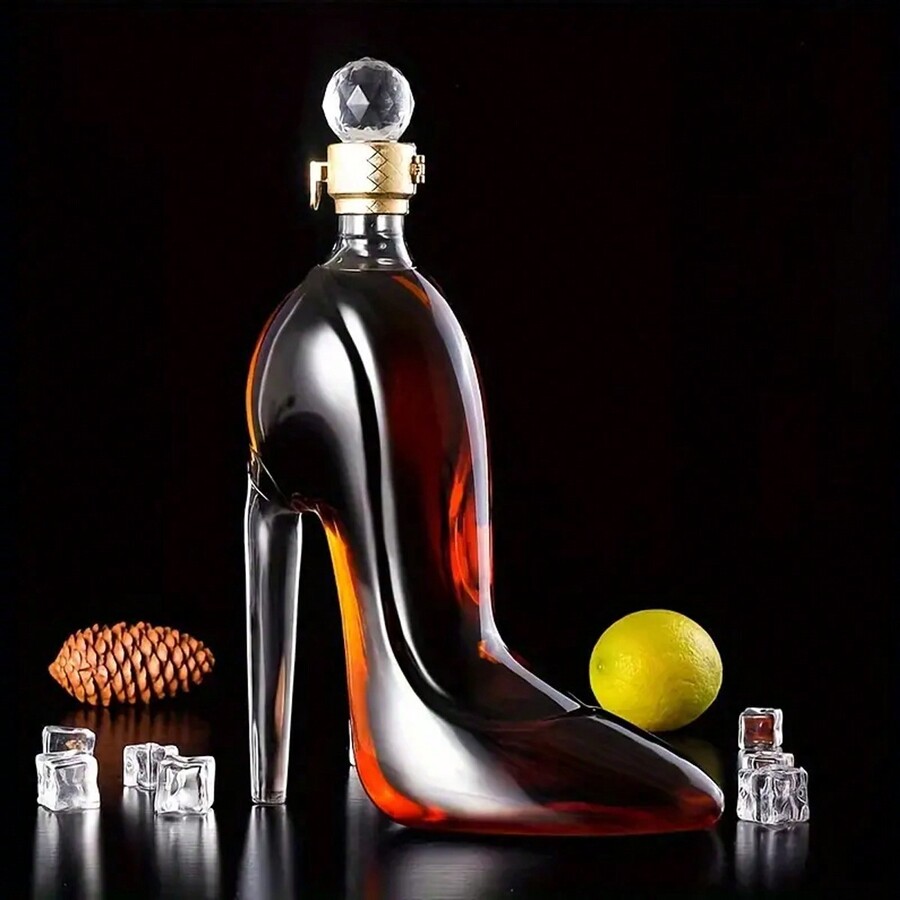 1PC,Elegant HighHeel Shoe Wine Decanter LeadFree Transparent Glass