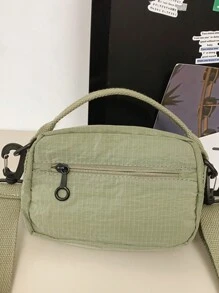 New Simple & Versatile Men Crossbody Bag, Casual Daily Shoulder Bag, Handbag, Small Square Bag, Made Of Nylon Waterproof  Material Halloween Christmas Gifts For Men Fall Scream Men Bag Sling Bag Bag For Men Winter Men Bag - Green - View 4