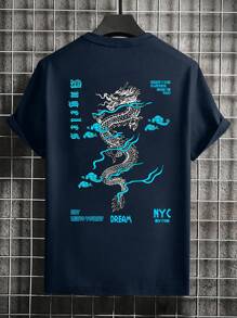 Men's Casual Slim Fit Crew Neck Short Sleeve T-Shirt - Navy Blue - View 2