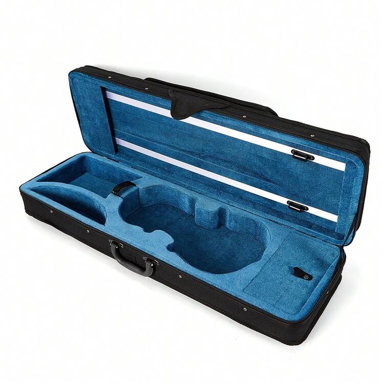 Portable 4/4 Violin Storage Case Box Gig Bag Violin Fiddle Accessory W/ Strap - Black and Blue - View 10