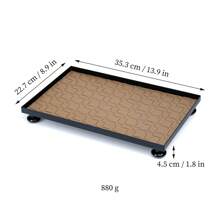 1pc Leather Nordic Style Jewelry Storage Box, Cosmetic Organizer Tray, Home Decor Accessory, Rectangular White Woven Leather Plate For Living Room, Bathroom, Holiday - Multicolor - View 3