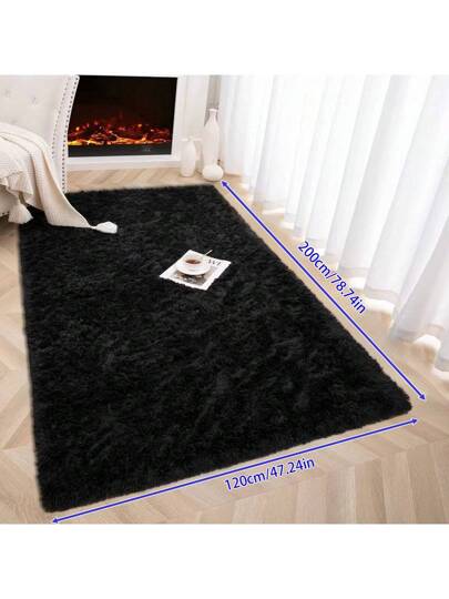 1pc Rectangular Zachte Fluffy Vloer Mat, Bedroom Shaggy Carpet, Thickened Vloerkleed Living Room, Non Slip Anti Fall Large Tapijt