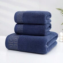 Bộ 3 món, Khăn tắm họa tiết Great Wall & Áo choàng tắm, Bộ khăn tắm thiết kế hình học sang trọng, Siêu mềm thấm hút nhanh khô thời trang, Sử dụng trong phòng tắm tại nhà, Quà tặng lý tưởng Khăn tắm & Áo choàng tắm Bộ 3 món - Nhiều màu - Xem 5