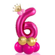 14 件桃红色气球柱套装，包括铝箔数字气球和乳胶气球，非常适合生日、周年纪念、毕业典礼、婚礼、情人节和母亲节装饰。圣诞节 - 玫紅色 - 查看 15