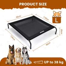 Nobleza Cama Elevada Perro Pequeño, Cama Refrescante Perro, Cama de Mascotas Transpirable para Exterior Interior Jardín Terraza, Cama Perro Robusto Lavable, Negro - Negro - Ver 5