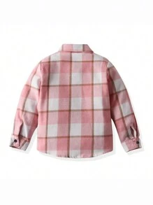 Young Boy Plaid Long Sleeve Casual Comfortable Shirt, Fall
