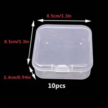 10pcs/20pcs/40pcs Transparent Storage Box, Earrings, Rings, Jewelry DIY Storage Box, Fishing Hook Storage Box, Portable Multi-Purpose Storage Box, Round Storage Box, Apple Storage Box, Square Storage Box, Square Storage Box Without Compartments - White - View 17