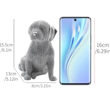 1 pieza Estatua de resina de Labrador Retriever sentado con cuentas, para amantes de los perros, decoración de sala de estar, obra de arte decorativo para el hogar, pieza central de escritorio, decoración de oficina, decoración de estantes, decoración de la habitación. Regalos de Halloween, Navidad. - Multicolor - Ver 9