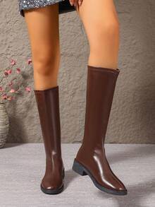 Modische, sexy und Plateaustiefel mit hohem Absatz, bequem und erschwinglich, schlanke, stilvolle Modestiefel für Damen, Stiefel, Wadenhoch Schneestiefel, Damen Hohe Stiefel mit quadratischer Zehenform