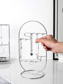 1pc Nordic Style Metal Jewelry Display Stand With Tray Valentine Day Back To School - Multicolor - View 8