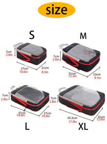 Travel Storage Bag Large Capacity Waterproof Compression Packing Organizer With Double Layer, Dual Zippers, And Travel Compression Bag Compression Storage Bag For Luggage Nylon Material Mesh Visualization Diamond Grid For Men And Women Travel Essentials