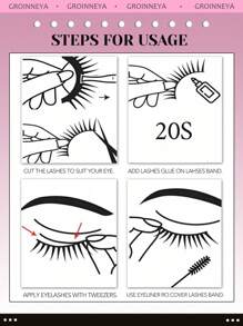 GROINNEYA 5 Pairs Volume False Eyelashes Natural Cat Eye Lashes Faux Mink Eyelashes Fluffy Manga Fake Lashes Makeup Tools (7D30) - Black - View 9