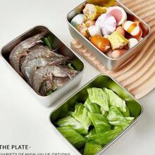 Set de 6 cajas de almacenamiento de alimentos de acero inoxidable 316, a prueba de fugas y reutilizables, caja de almuerzo con tapa apilable para carnes, frutas y verduras, organización y almacenamiento de cocina, accesorios de cocina, regalo de Navidad