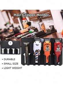 Electric Clipper Stand, Wall-Mounted Holder For Electric Clipper, Salon Hair Cutting Tool Rack, Plug-In Clipper - Black - View 2