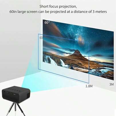 Suitable For Small Home Theater Projectors. Supports High-Definition Resolution. Built-In Speakers. Supports Multiple Interfaces. Suitable For Indoor, Outdoor Camping And Office Use, Home Entertainment, Outdoor,